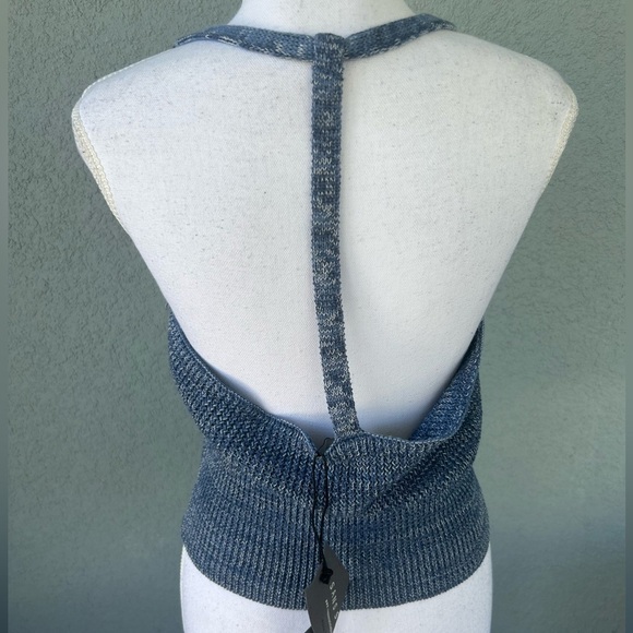 Women’s Cropped Open Back Stretchy Sweater Top Size XL - Picture 2 of 4